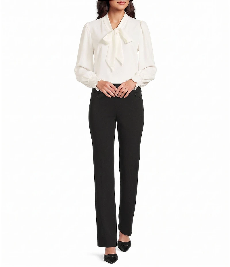Investments Long Sleeve V-Neck Bow Blouse