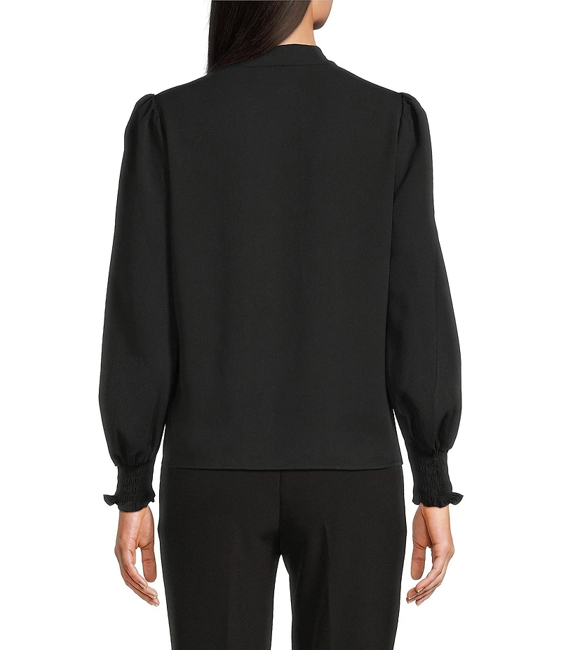 Investments Long Sleeve V-Neck Bow Blouse