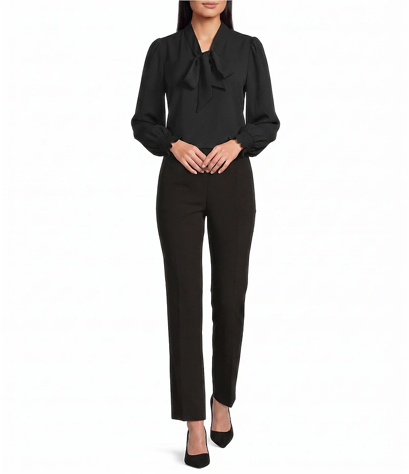 Investments Long Sleeve V-Neck Bow Blouse