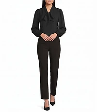 Investments Long Sleeve V-Neck Bow Blouse