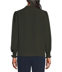 Investments Long Sleeve V-Neck Bow Blouse