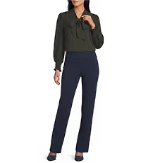 Investments Long Sleeve V-Neck Bow Blouse