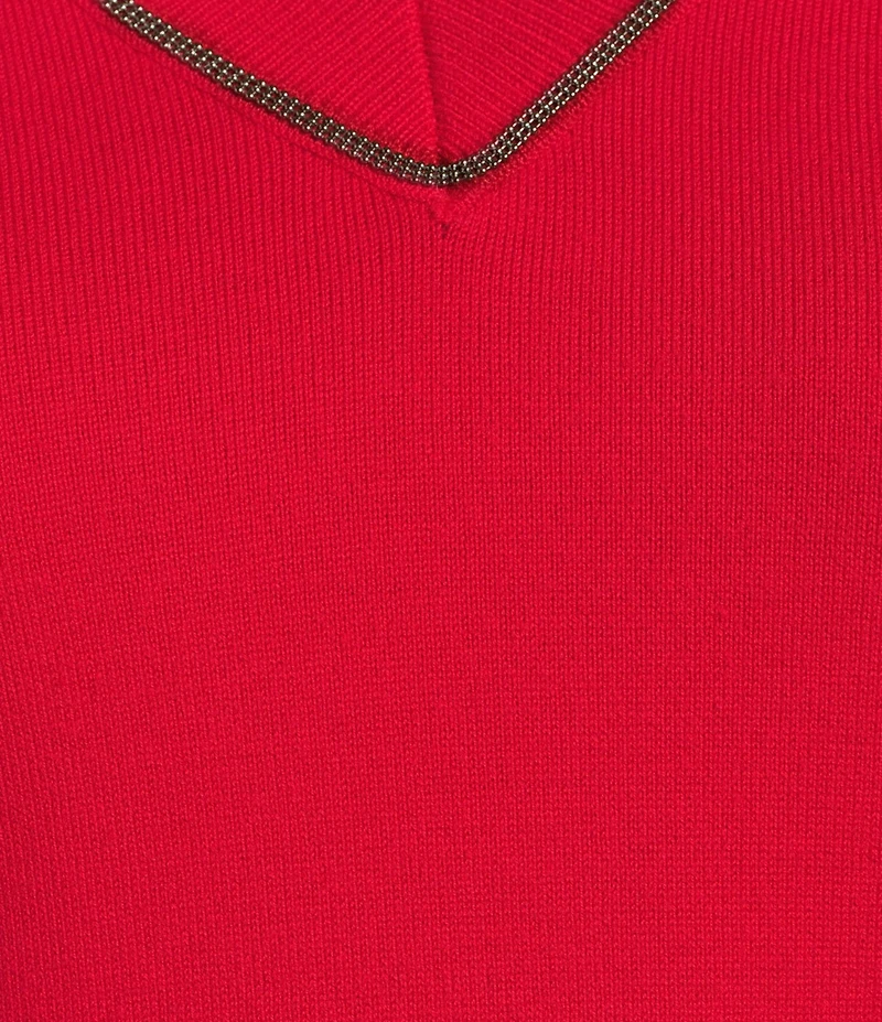 Investments Long Sleeve V-Neck Pullover Top