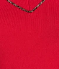 Investments Long Sleeve V-Neck Pullover Top