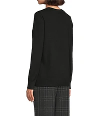 Investments Long Sleeve V-Neck Pullover Top