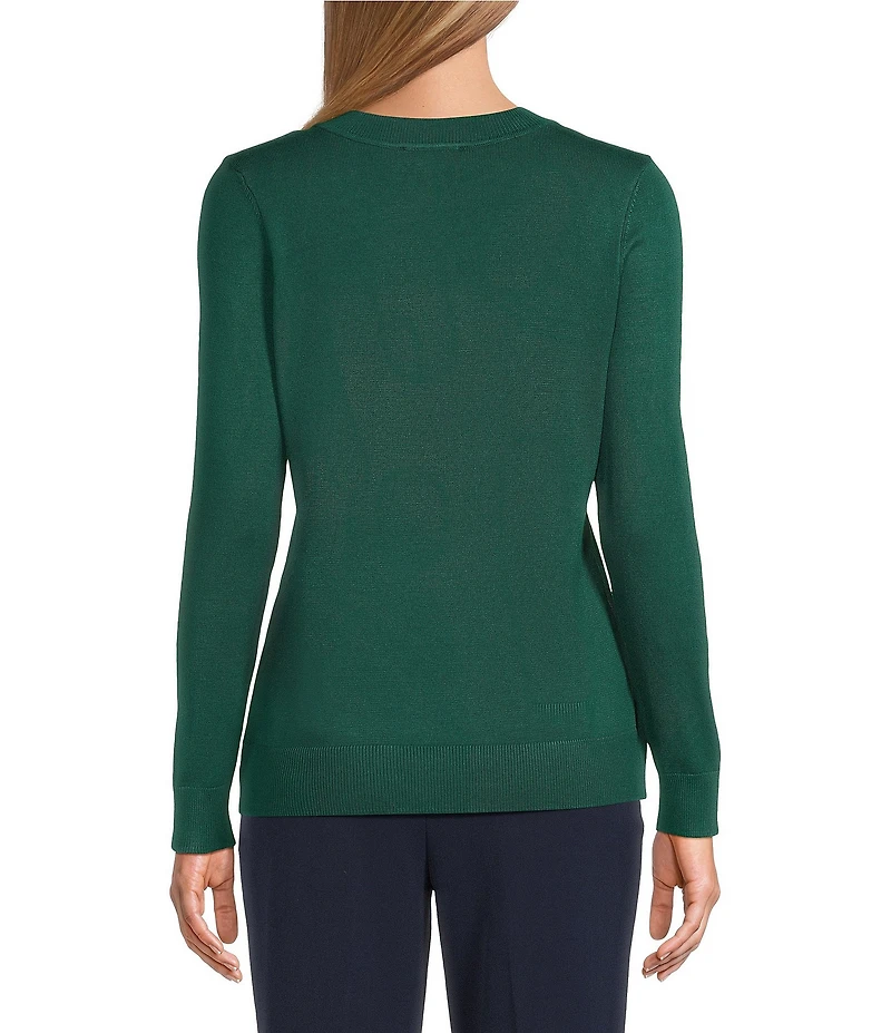 Investments Long Sleeve V-Neck Pullover Top
