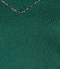 Investments Long Sleeve V-Neck Pullover Top