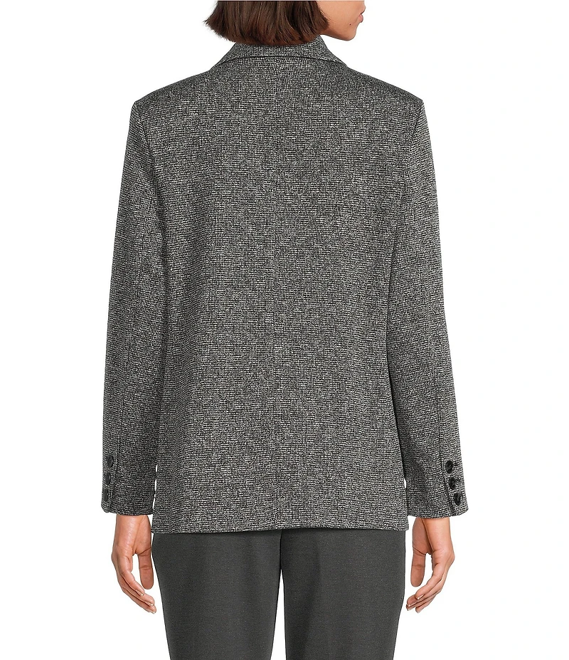 Investments Melange Long Sleeve One Button Notch Lapel Blazer