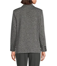 Investments Melange Long Sleeve One Button Notch Lapel Blazer