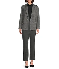 Investments Melange Long Sleeve One Button Notch Lapel Blazer