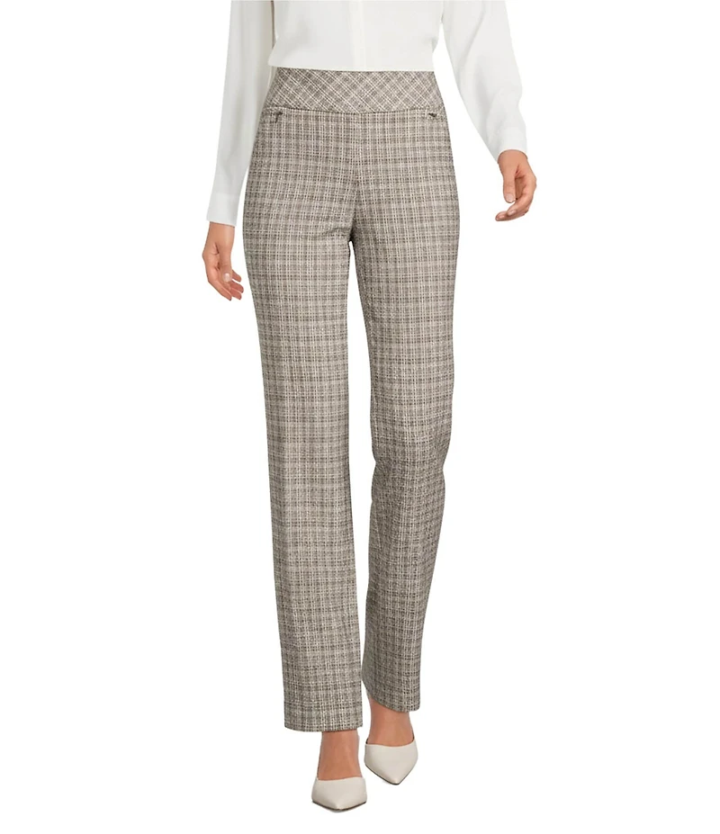 Investments Neutral Plaid the PARK AVE fit Stretch Straight Leg Pants