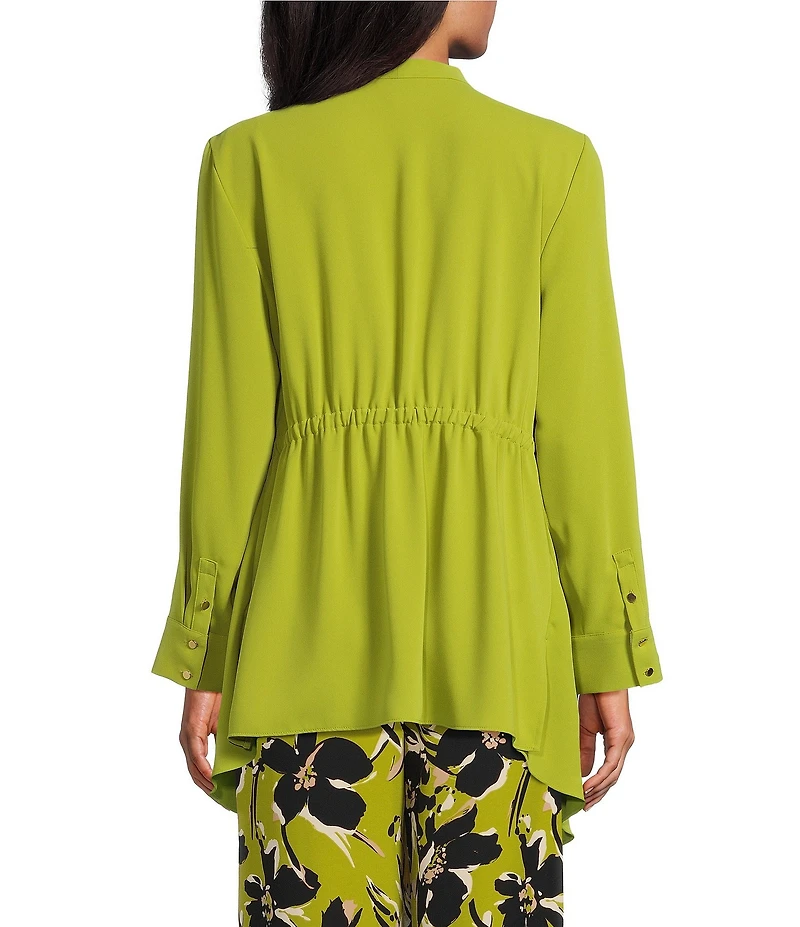 Investments Open Drape Front Long Sleeve Button Cuff Novelty Jacket
