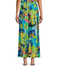 Investments Palm Patch Wide Leg Crinkle Coordinating Pants