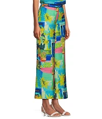 Investments Palm Patch Wide Leg Crinkle Coordinating Pants