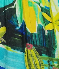 Investments Palm Patch Wide Leg Crinkle Coordinating Pants