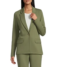 Investments Performance Traveler Long Sleeve One Button Notch Lapel Blazer