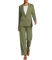 Investments Performance Traveler Long Sleeve One Button Notch Lapel Blazer