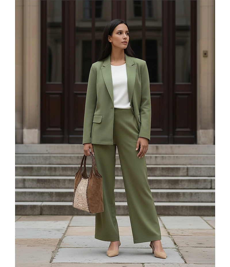 Investments Performance Traveler Long Sleeve One Button Notch Lapel Blazer