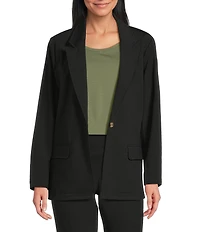 Investments Performance Traveler Long Sleeve One Button Notch Lapel Blazer