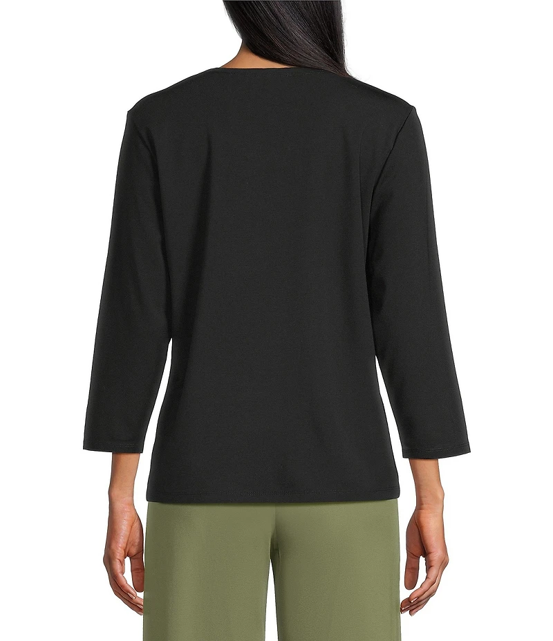 Investments Performance Traveler Pullover 3/4 Sleeve Scoop Neck Top