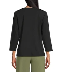 Investments Performance Traveler Pullover 3/4 Sleeve Scoop Neck Top