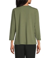 Investments Performance Traveler Pullover 3/4 Sleeve Scoop Neck Top