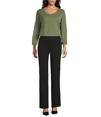 Investments Performance Traveler Pullover 3/4 Sleeve Scoop Neck Top