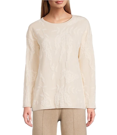 Investments Petite Angora Long Sleeve Crew Neck Pullover Top