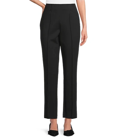 Investments Petite Black Pintuck Slim Leg Pants