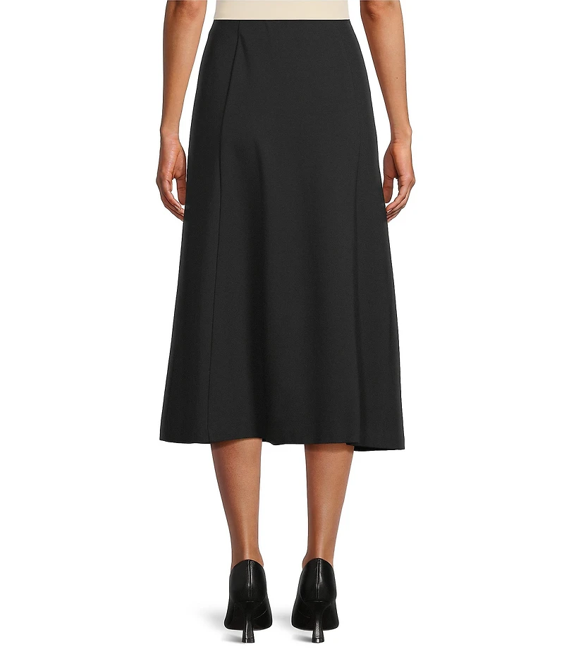 Investments Petite Black Pull-On Midi Skirt
