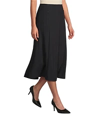 Investments Petite Black Pull-On Midi Skirt