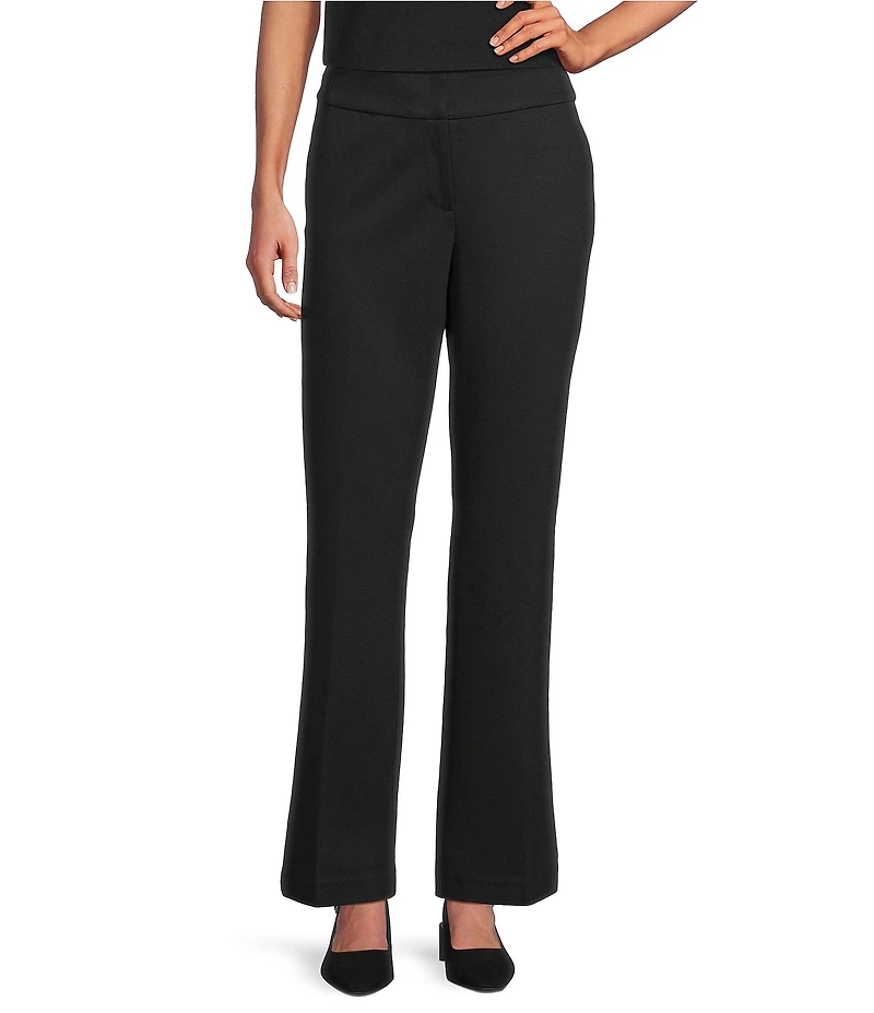 Investments Petite Black Seamed Waist Straight Leg Pants