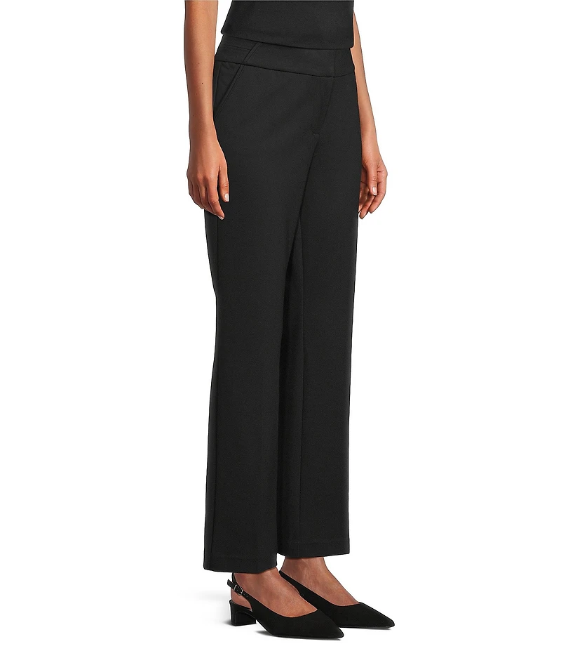Investments Petite Black Seamed Waist Straight Leg Pants