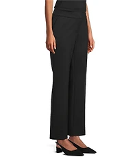 Investments Petite Black Seamed Waist Straight Leg Pants