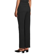 Investments Petite Black Seamed Waist Straight Leg Pants