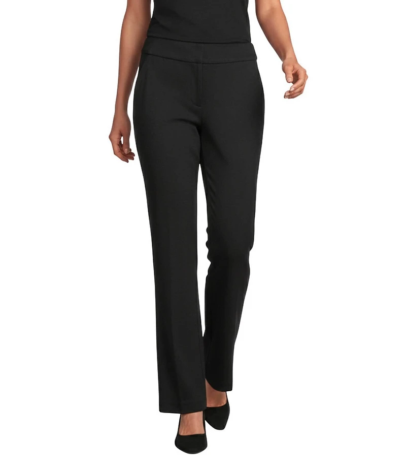 Investments Petite Black Seamed Waist Straight Leg Pants