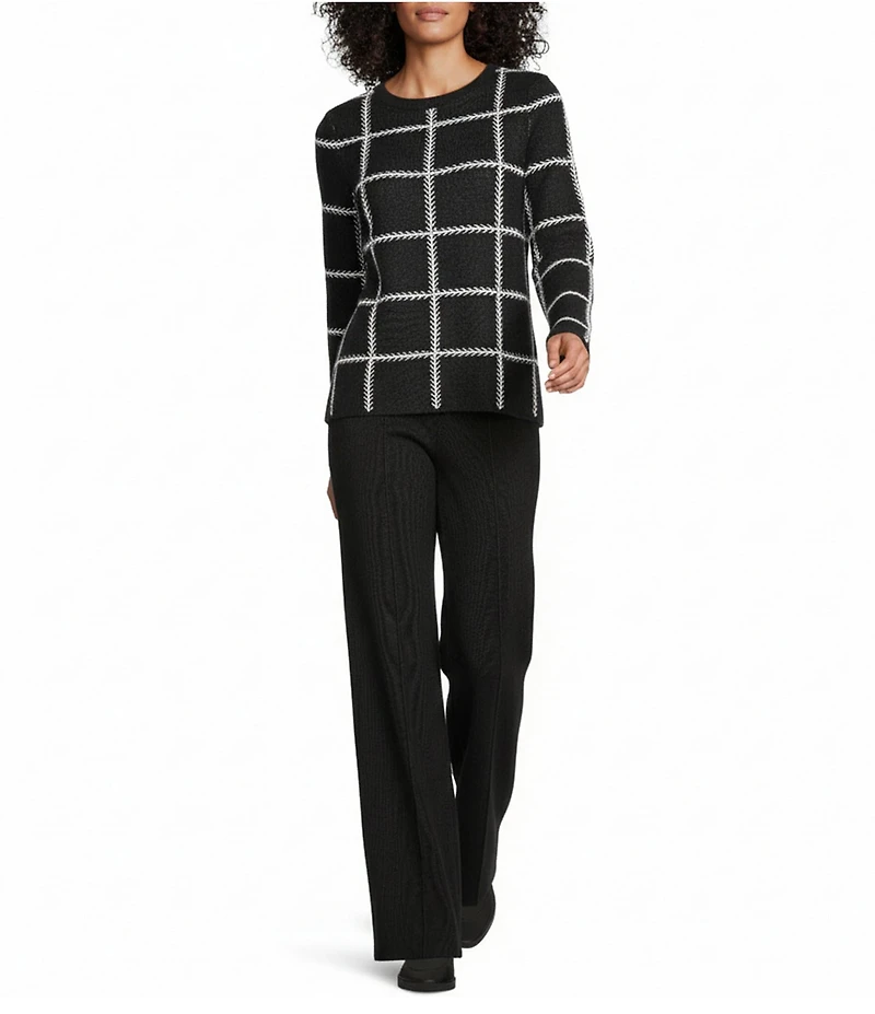 Investments Petite Black Wide Leg Full Length Pants