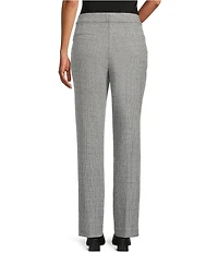 Investments Petite Black/White Cross the 5TH AVE fit Straight Leg Tummy Control Pants