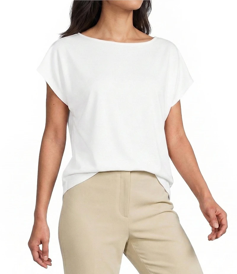 Investments Petite Size Cap Sleeve Boat Neck Rory Knit Tee