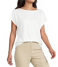 Investments Petite Size Cap Sleeve Boat Neck Rory Knit Tee