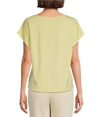 Investments Petite Size Cap Sleeve Boat Neck Rory Knit Tee
