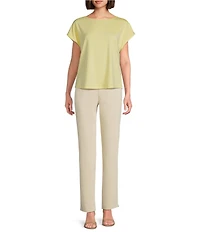 Investments Petite Size Cap Sleeve Boat Neck Rory Knit Tee
