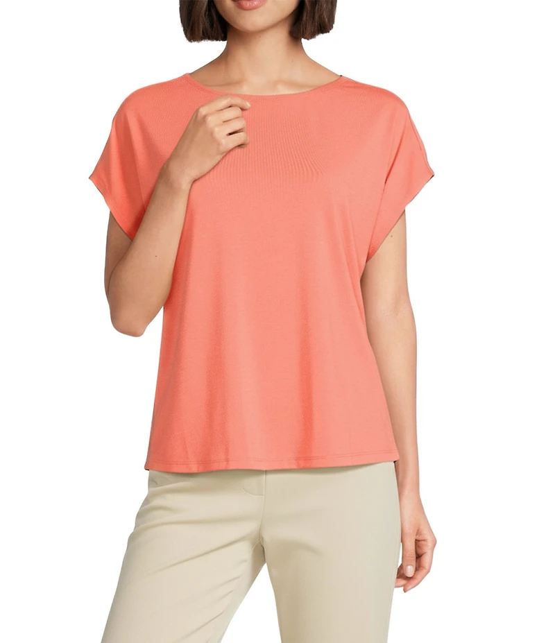 Investments Petite Size Cap Sleeve Boat Neck Rory Knit Tee