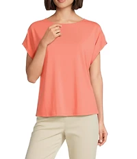 Investments Petite Size Cap Sleeve Boat Neck Rory Knit Tee