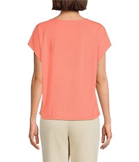 Investments Petite Size Cap Sleeve Boat Neck Rory Knit Tee