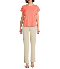 Investments Petite Size Cap Sleeve Boat Neck Rory Knit Tee