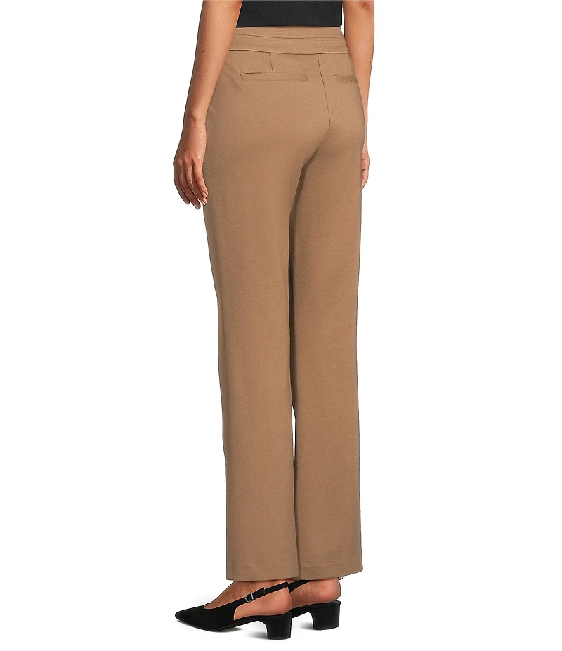 Investments Petite Coca Mocha Heather Seamed Waist Straight Leg Pants