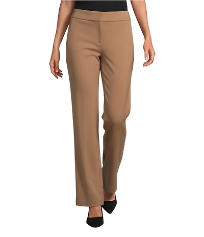 Investments Petite Coca Mocha Heather Seamed Waist Straight Leg Pants