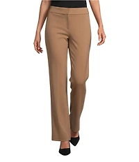 Investments Petite Coca Mocha Heather Seamed Waist Straight Leg Pants
