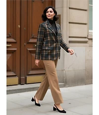 Investments Petite Coca Mocha Heather Seamed Waist Straight Leg Pants